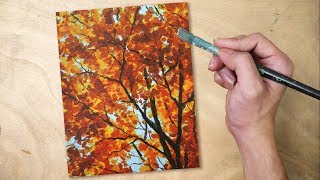 Autumn Tree  Acrylic Painting for Beginners [upl. by Aleek]