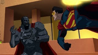 Four Supermans Fight at Lexcorp  Reign of the Supermen [upl. by Coffeng]