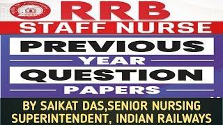 RRB Staff Nurse Previous Year Solved Papers ll Part  1 ll RRB Nursing previous year question paper [upl. by Reywas]