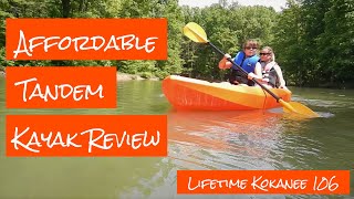 Affordable Tandem 2 person Kayak  Lifetime Kokanee Review [upl. by Anwahsad]