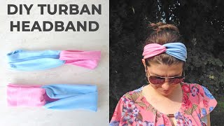 DIY Turban Headband  How to Make Twisted Turban Headband Tutorial [upl. by Zuckerman]