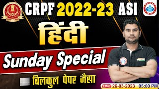 CRPF 202223 ASI Hindi Classes  CRPF ASI Hindi Important Questions  CRPF ASI Hindi Classes [upl. by Aitetel]