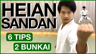 HEIAN SANDAN Kata Tutorial 6 Tips amp 2 Bunkai [upl. by Abas112]