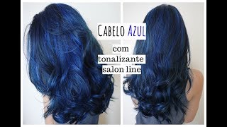 CABELO AZUL  COM TONALIZANTE BLUE ROCK SALON LINE  Por Jéssica Oliveira [upl. by Doownyl103]