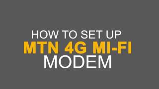 How to setup mtn 4g mifi [upl. by Acirre]