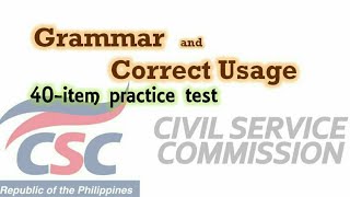 40item test Grammar and Correct Usage  Civil Service Exam any English exam [upl. by Luoar563]