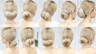 10 DONUT BUN HAIRSTYLES 🍩 HOW TO use a HAIR BUN MAKER [upl. by Ayouqes709]