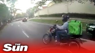 Four motorbike cops vs one Uber Eats rider [upl. by Atiana]