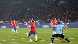 Chile 1  0 Uruguay  Gol de Mauricio Isla [upl. by Rosati]