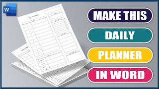 How to make a DAILY PLANNER in WORD  Microsoft Word Tutorials [upl. by Enyrehtak503]