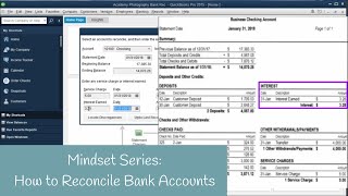 Mindset for QuickBooks How to Reconcile Your Bank Account [upl. by Domph]