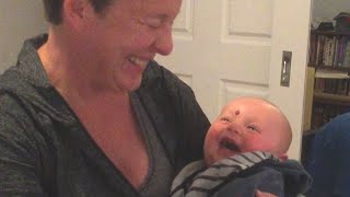 Baby Laughs at Mom Putting Pacifier in Mouth [upl. by Ahseet]