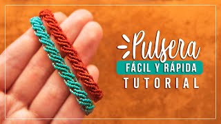 Cómo hacer pulsera de hilo fácil y rápida 3✨ Paso a Paso  DIY Macrame Friendship Bracelet [upl. by Vogel674]