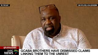 The Gcaba brothers dismiss claims linking them to the recent unrest [upl. by Brand84]