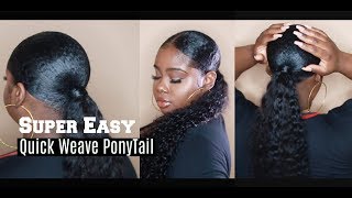 Easy Protective Style  QuickWeave Ponytail quotBaggie Methodquot [upl. by Hsirk]