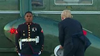 President Trump picks up Marines hat in viral video [upl. by Nalla]