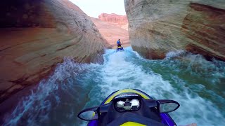 Jet Ski Water Fight Lake Powell Arizona  Utah w SeaDoo and GoPro Slot Canyons 2016 Part 1 HD [upl. by Diannne384]