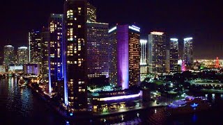 Miami Florida at Night  Awesome Aerial 4K Drone Film [upl. by Fish]