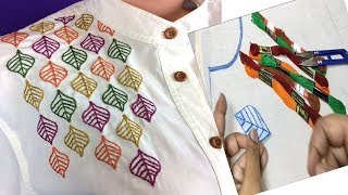 Kurti Hand Embroidery Design Making [upl. by Redman]