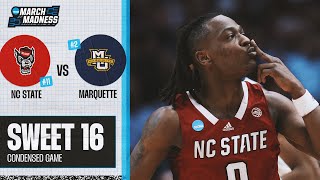 NC State vs Marquette  Sweet 16 NCAA tournament extended highlights [upl. by Kcireddor]