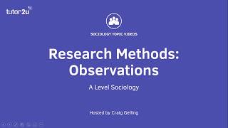 Research Methods Observations Sociology Theory amp Methods [upl. by Anifur]