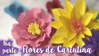 Como hacer flores de cartulina  patrones Parte uno [upl. by Arikaahs]