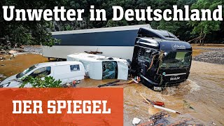 Unwetter in Deutschland Die Lage bleibt angespannt  DER SPIEGEL [upl. by Leinahtan]