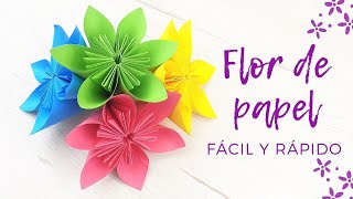 🌸 Cómo hacer una flor de papel fácil y rápido [upl. by Nnagrom]