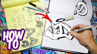 How To Draw Graffiti Letter D Tutorial [upl. by Tteltrab]