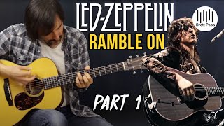 How To Play  Led Zeppelin  Ramble On  Acoustic Guitar Lesson  Part 1 [upl. by Anyrak]