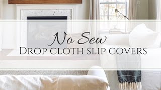 No Sew Drop Cloth Slip Covers [upl. by Ilwain]