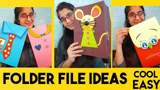 Easy File Cover Decoration Ideas  Folder Designs  How to make Handmade Folder [upl. by Velasco]