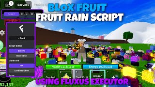 BLOX FRUIT RAIN SCRIPT W AUTO FARM USING FLUXUS WORKING ON PC amp MOBILE [upl. by Airal970]