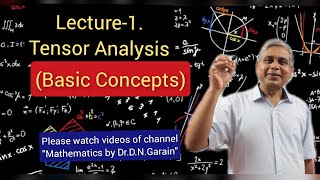 Tensor Analysis Lec1Basic Concepts by Dr D N Garain For Maths amp PhyBSc  MSc amp Engg [upl. by Hamlin]