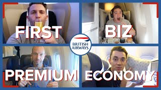 Reviewing Four Classes On The Same British Airways Flight  First Business Premium amp Economy [upl. by Ykceb675]