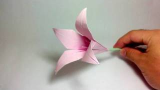 Origami Flower  Lily 100th video [upl. by Klayman]