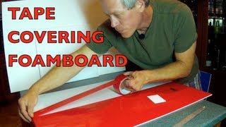 TAPE COVERING FOAMBOARD  For RC Airplane Construction [upl. by Osric]