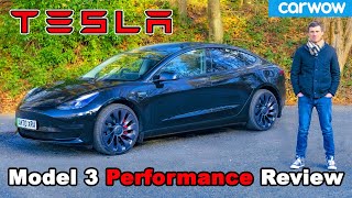 Tesla Model 3 Performance 2021 review see how quick it is 060mph And easy to drift [upl. by Roz]