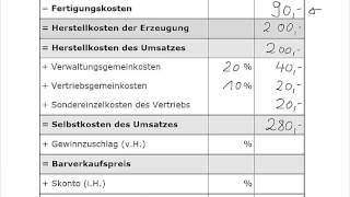 KLR  Kostenrechnung  Angebotskalkulation [upl. by Lewert]