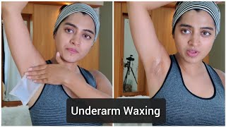 My Underarm Waxing Routine  Remove Hair From Underarms at Home Using Veet Wax Strips [upl. by Lehcem]