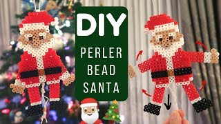 DIY 3D Perler Bead Santa Claus Christmas Ornament [upl. by Ellimaj800]