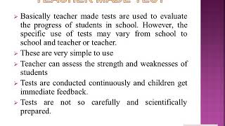 Standardized Test and Teacher Made Test [upl. by Bollinger]