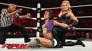 AJ Lee Paige amp Naomi vs The Bella Twins amp Natalya Raw March 30 2015 [upl. by Jegar]