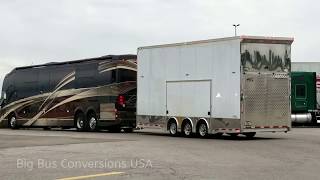 Prevost H345 VIP Pulling A Stacker Trailer Video 2 [upl. by Assitruc42]