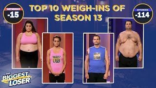 Top 10 WeighIns  The Biggest Loser  Season 13 [upl. by Trebmal]