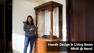 Mandir Design in Living Room  Wooden Mandir Design  Mandir ki Design Kaise Banaye  4BHK  Nerul [upl. by Stiegler247]