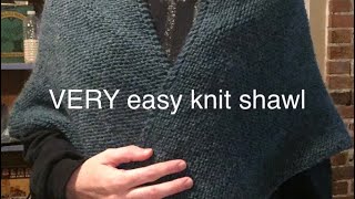 EASY Beginner Knit Shawl Detailed how to yarn over [upl. by Yahiya]