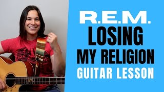 REM Losing My Religion Guitar Lesson with MANDOLIN SOLOS [upl. by De]