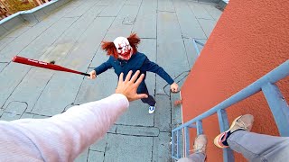 Horror Clowns VS Parkour POV  Halloween Chase III [upl. by Taima]