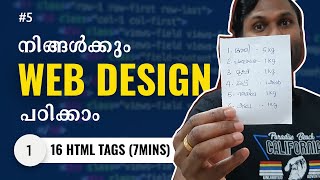 Part 1  HTML Malayalam Tutorial For Beginners  Malayalam  16 Tags in 7 Mins  Web Diary [upl. by Ennylhsa]